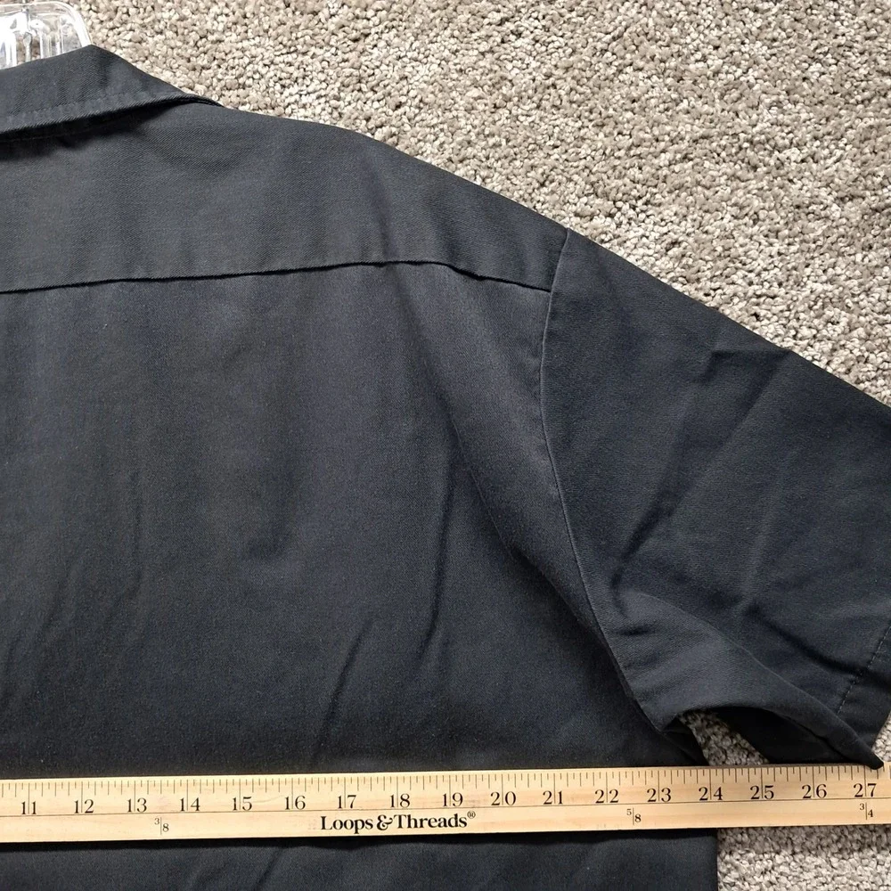 Dickies Mens Black Short Sleeve Button Up Work Shirt Large‎ 1574 BK